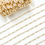 XM/2531CTT. 14k Gold Filled and Sterling Silver 1 Long and 3 Short Link Chain